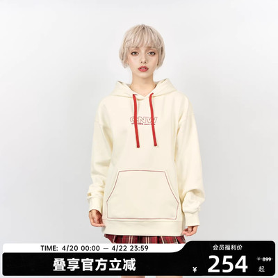 【陈伟霆】CANOTWAIT LOVE复刻系列字母刺绣连帽卫衣秋夏男女潮