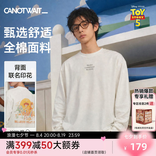 陈伟霆长袖CNW迪士尼玩具总动员系列SLOGAN印花T恤全棉宽松舒适