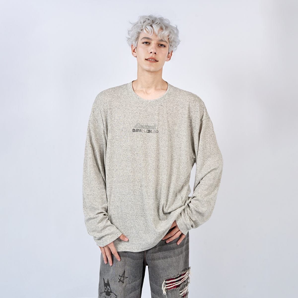 【交个朋友】陈伟霆CANOTWAIT长袖打底衫长t秋冬基础男女秋冬T恤