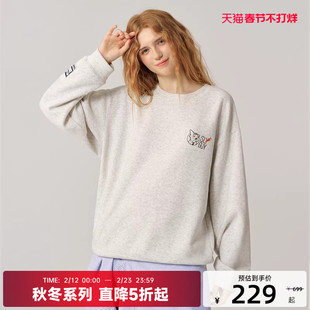 CANOTWAIT_迪士尼联名疯狂动物城系列刺绣圆领卫衣男女2025新款潮