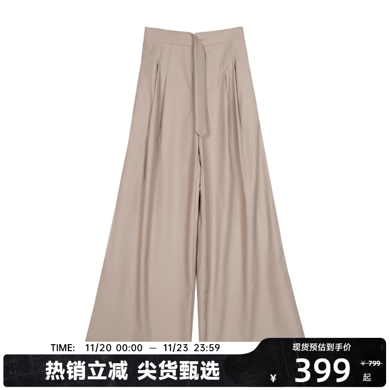 陈伟霆CANOTWAIT 可翻折双腰头休闲裤宽松加厚百搭舒适时尚