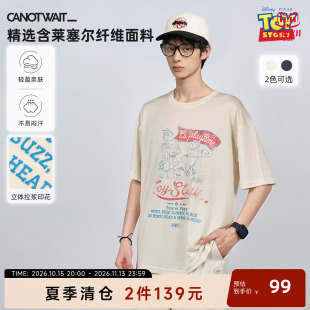 【新品】陈伟霆同款CANOTWAIT迪士尼玩具总动员联名印花男短袖t恤