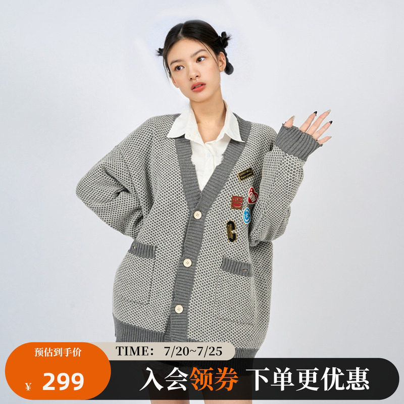 陈伟霆CANOTWAIT破洞毛边慵懒风开衫秋冬新品毛衣外套情侣