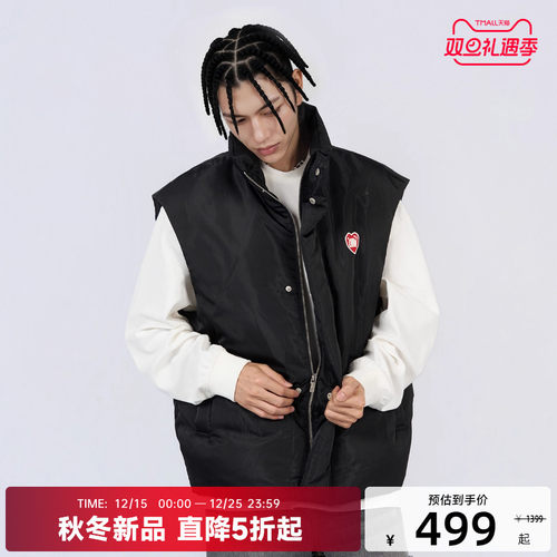 CANOTWAIT陈伟霆羽绒LOVE复刻羽绒立领回弹户外镜面马甲