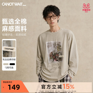 【秋季新品】陈伟霆长袖男CANOTWAIT诗系自然系七星瓢虫长袖T恤男