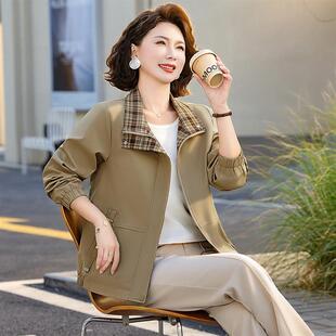 2026春季新款夹克气质风衣小个子妈妈装春秋外套中老年人女衣服短