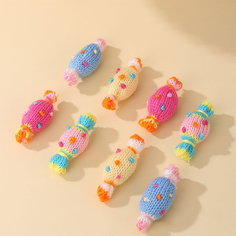 毛线彩色编织糖果diy手工