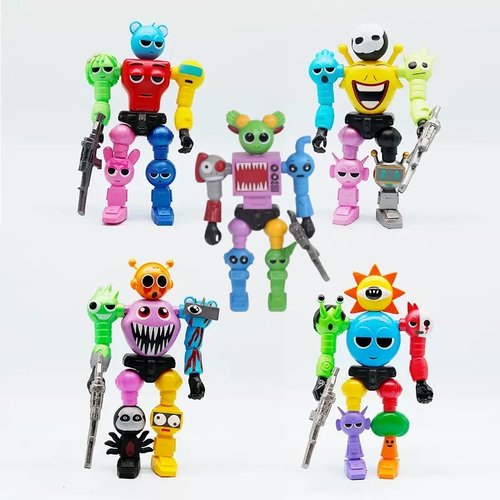 关节可动大号18cm节奏盒子机器人手办可动拼装游戏机器人模型摆件