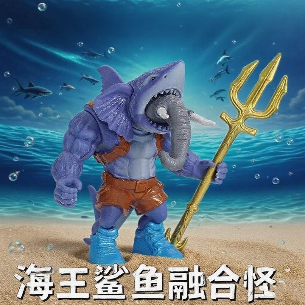海王鲨鱼AI山海经手办融合怪山海经可拆卸拼装缝合怪融合版国外