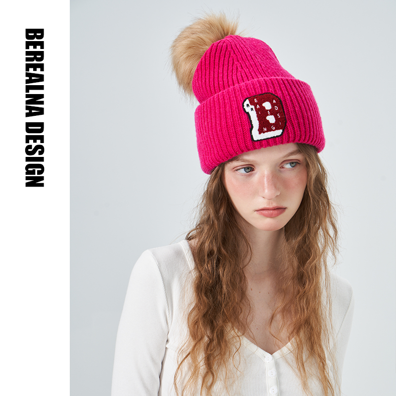 berealna休闲针织帽刺绣冷帽