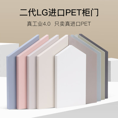 LG进口PET肤感高光柜门定制欧松板OSB轻奢玻璃门衣柜橱柜门板订做