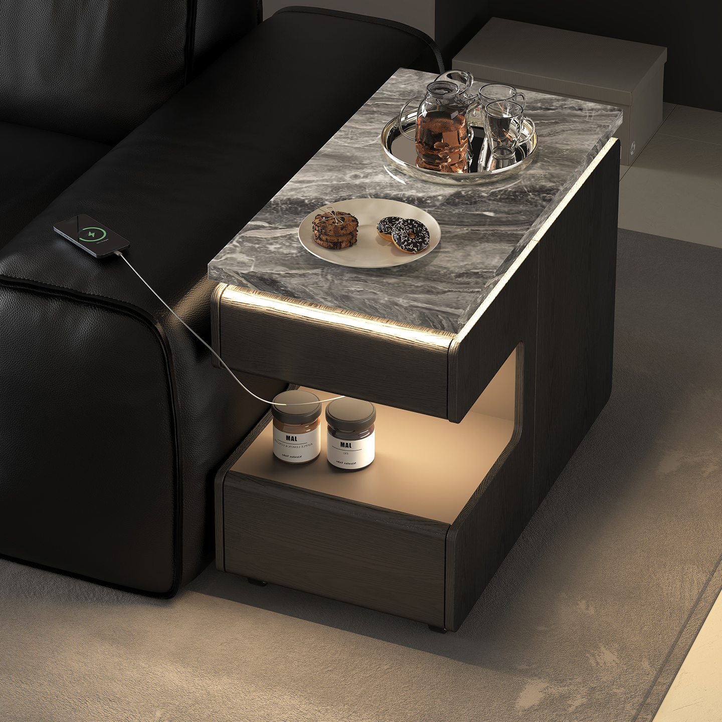 意式极简威尼斯标岩板COB感应灯