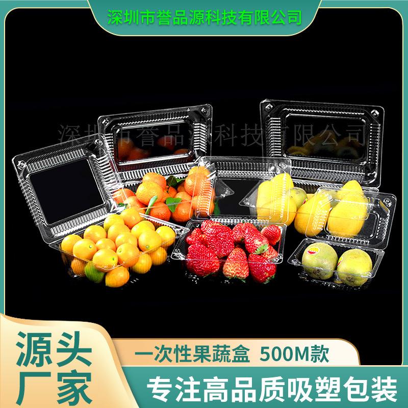 一次性水果盒带盖1斤装500M透明打包盒草莓西红柿果蔬包装盒