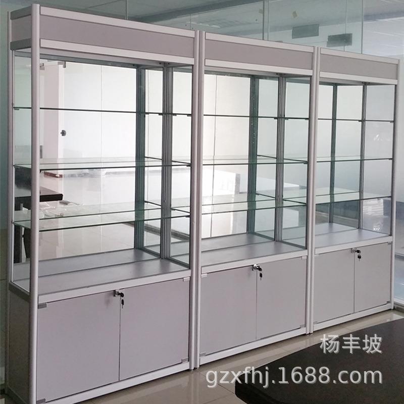 模型钛合金货架展示柜手机柜台玻璃化妆品展柜汽车用品展示架定做