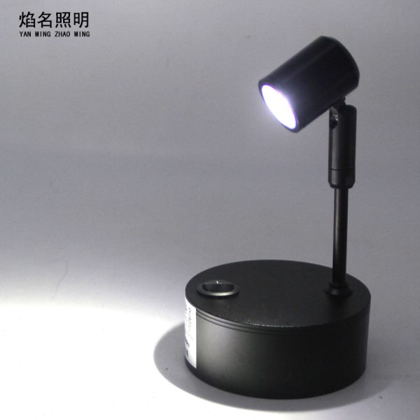 led柜台珠宝立杆充电射灯1W3W无线展示灯可移动免布线展会应急灯