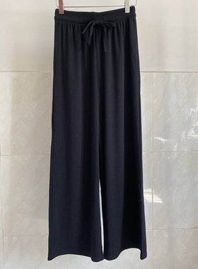 西柚家女装西柚家Gra 冰丝裤子女宽松Y垂感直筒丝滑白色春夏梨形