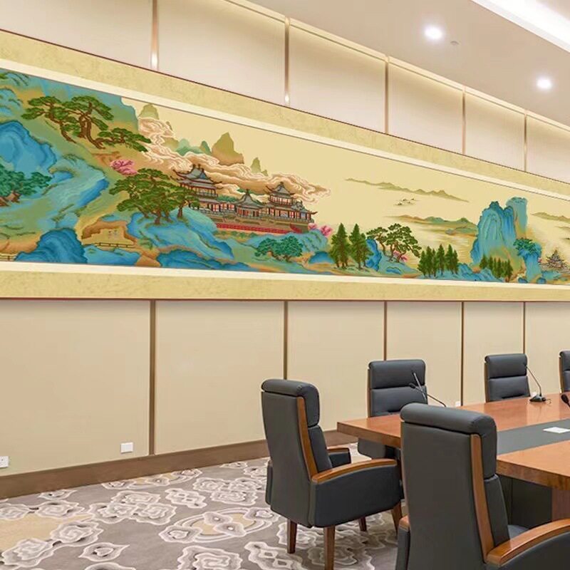 十字绣2023新款客厅中式古典大幅苓岩绮阁刺绣线绣自己绣非成品