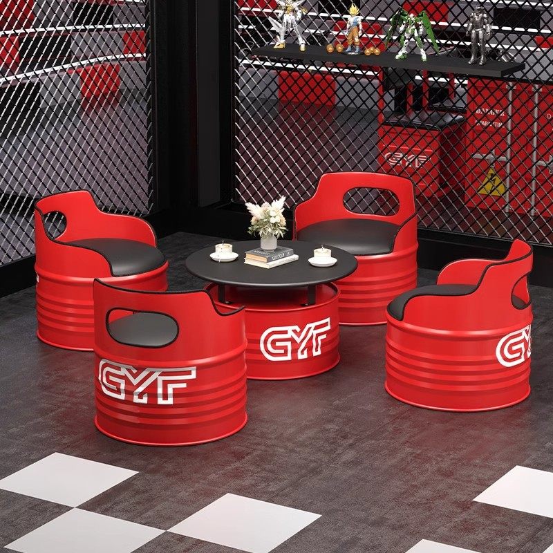 工业风油桶桌椅沙发酒吧卡座奶茶店办公室休息区铁艺茶几桌椅组合,商业/办公家具,商用休闲沙发,淘宝优惠券,粉丝福利购,淘宝优惠卷