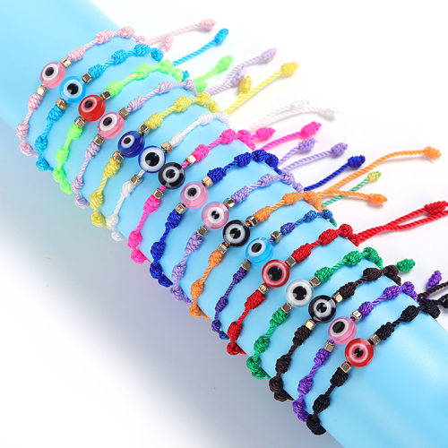 N4 Couple Lovers Lucky Evil Blue Eye Charm Bracelet Handmade
