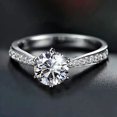 Sterling Silver Zircon Adjustable Engagement Rings For