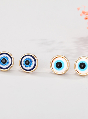 1 Pair Resin Fashion Evil Eye Stud Earrings For Women Gift