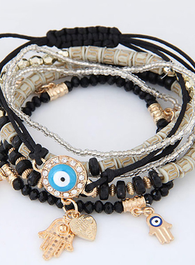 Fashion Boho Handmade Acylic Resin Beaded Eyes Bracelets