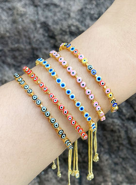 Fashion Demon Eye Enamel Bracelet For Women Charm Metal