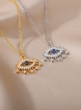 New Evil Eye Necklace For Women Luxury Shiny Zircon Turkey