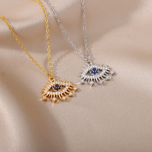 New Evil Eye Necklace For Women Luxury Shiny Zircon Turkey