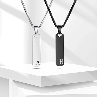 Fashion Initial Bar Necklace for Men Women Exquisite