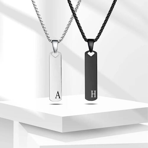 Fashion Initial Bar Necklace for Men Women Exquisite