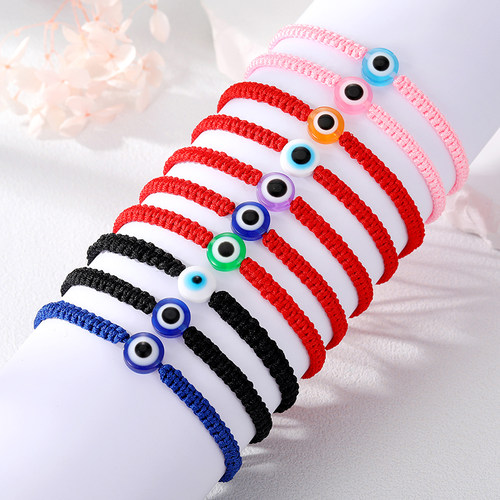 Turkish Blue Evil Eye Bead Lucky Rope Bracelets Women Men