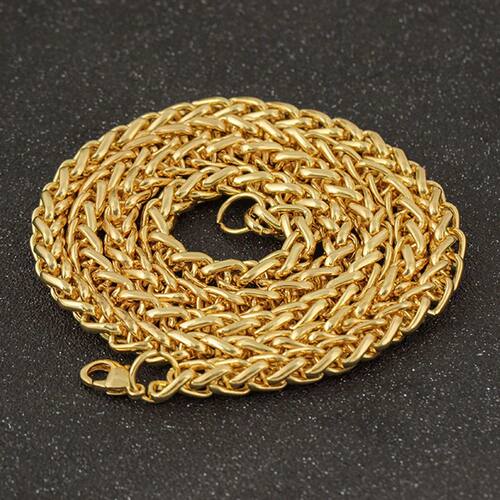 STEEL Twist Rope Chain Gold Color Necklace For Men Women