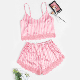 Women Sexy Clothes Set Home Pajamas Strapless Wear Sleepwear