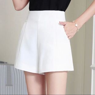 高腰宽松大码短裤女 High waisted loose plus size shorts women
