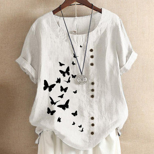 Clothes For Ladies Fashion Flower Printed Shirts And Blouses