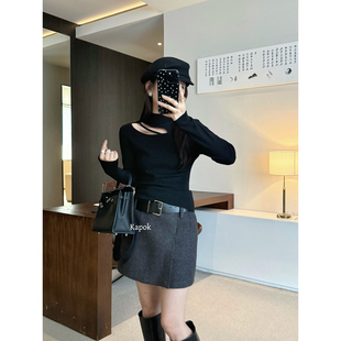 KAPOK 修身 冬季 韩版 显瘦镂空小高龄打底针织毛衣25877 新款