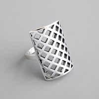 Silver Color Vintage Smiling Face Open Rings for Women Punk thumbnail 7