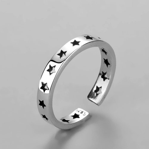 925 Sterling Silver Stars Wedding Rings For Women Luxury