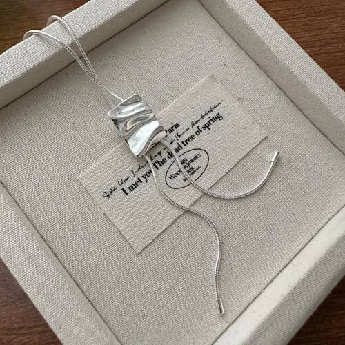 Sterling Silver Necklace For Women Adjustable Tassel