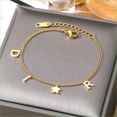 Korea New Fashion Letter Star Pendant Bracelet Woman Simple