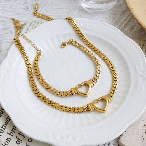 Fashion Gold-Plated Waterproof Stainless Steel Jewelry Set