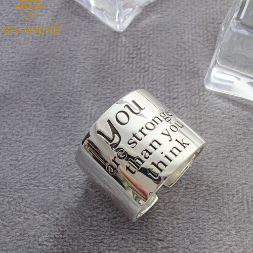 XIYANIKE Hip Pop Irregular Texture Wide Open Rings for