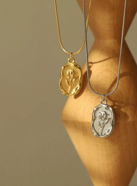 316L Stainless Steel Fashion Metal Tulip Rose Pendant