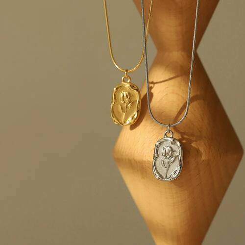 316L Stainless Steel Fashion Metal Tulip Rose Pendant