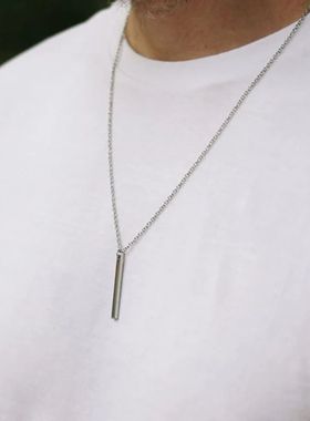 Men Necklace Stainless steel Necklace Women Men Simple Long