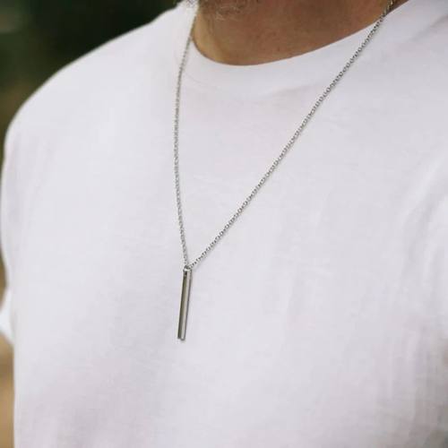 Men Necklace Stainless steel Necklace Women Men Simple Long