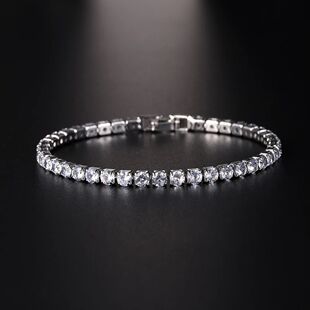 Hiphop Iced Out 4mm Cubic Zirconia Crystal Tennis Bracelets