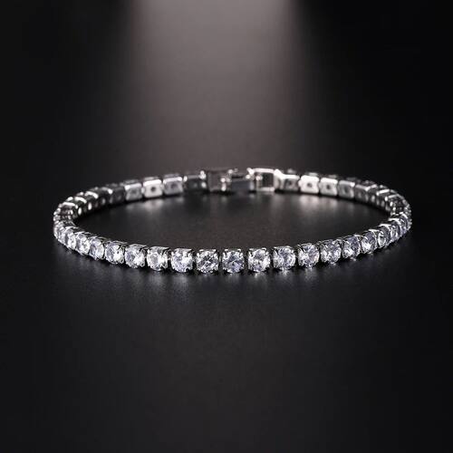 Hiphop Iced Out 4mm Cubic Zirconia Crystal Tennis Bracelets