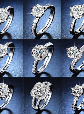 New Charm Couple Rings Romantic Blue Rhinestones Women Rings